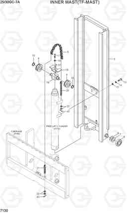 7130 INNER MAST (TF-MAST) 25/30GC-7A, Hyundai