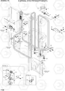 7190 4-SPOOL HYD PIPING (TF-MAST) 25/30GC-7A, Hyundai