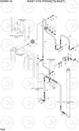 7240 MAST HYD PIPING (TS-MAST) 25/30GC-7A, Hyundai