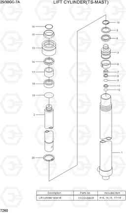 7260 LIFT CYLINDER (TS-MAST) 25/30GC-7A, Hyundai