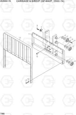 7360 CARRIAGE & B/REST (QF-MAST, 25GC-7A) 25/30GC-7A, Hyundai