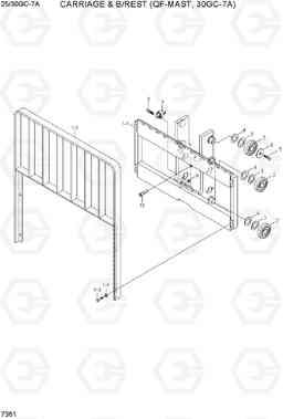 7361 CARRIAGE & B/REST (QF-MAST, 30GC-7A) 25/30GC-7A, Hyundai