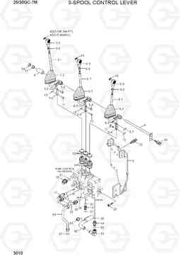 3010 3-SPOOL CONTROL LEVER 25/30GC-7M, Hyundai