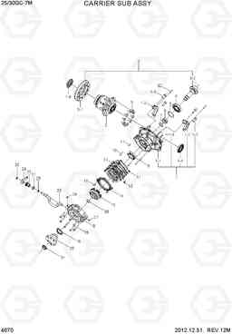 4070 CARRIER SUB ASSY 25/30GC-7M, Hyundai