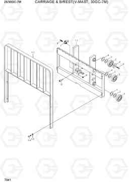 7041 CARRIAGE & B/REST (V-MAST,30GC-7M) 25/30GC-7M, Hyundai