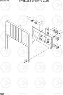 7250 CARRIAGE & B/REST(TS-MAST) 25/30GC-7M, Hyundai