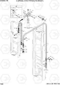 7280 3-SPOOL HYD PIPING (TS-MAST) 25/30GC-7M, Hyundai