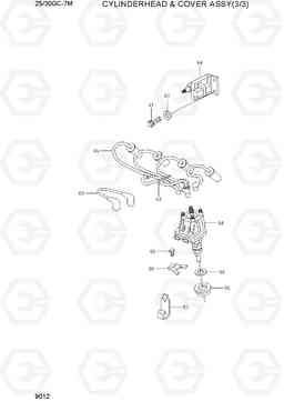 9012 CYLINDERHEAD & COVER ASSY(3/3) 25/30GC-7M, Hyundai