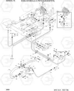 3040 MAIN HYDRAULIC PIPING(BOOSTER) 25/30/33L-7A, Hyundai