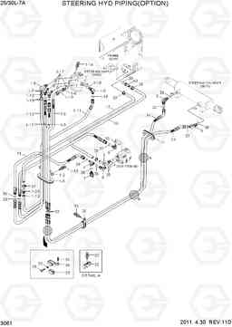 3061 STEERING HYD PIPING(OPTION) 25/30/33L-7A, Hyundai