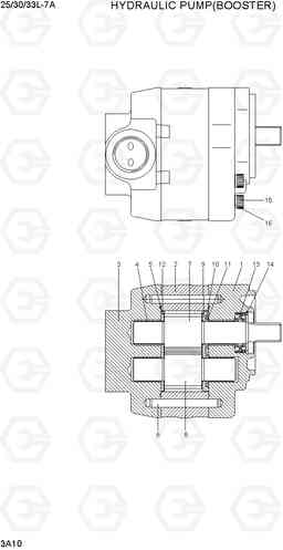 3A10 HYDRAULIC PUMP(BOOSTER) 25/30/33L-7A, Hyundai