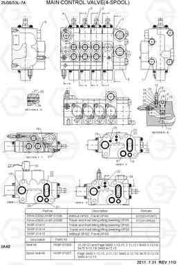 3A40 MAIN CONTROL VALVE(4-SPOOL) 25/30/33L-7A, Hyundai