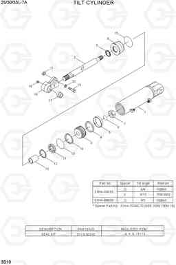 3B10 TILT CYLINDER 25/30/33L-7A, Hyundai