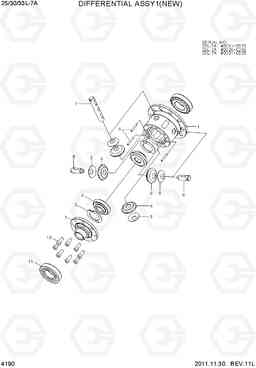 4190 DIFFERENTIAL ASSY 1 (NEW) 25/30/33L-7A, Hyundai