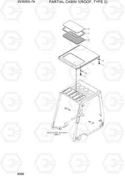 6300 PARTIAL CABIN 1(ROOF,TYPE 2) 25/30/33L-7A, Hyundai