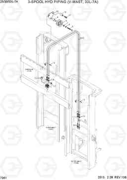 7061 3-SPOOL HYD PIPING (V-MAST, 33L-7A) 25/30/33L-7A, Hyundai