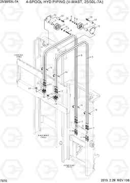 7070 4-SPOOL HYD PIPING (V-MAST, 25/30L-7A) 25/30/33L-7A, Hyundai