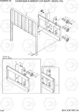 7141 CARRIAGE & B/REST (VF-MAST, 30/33L-7A) 25/30/33L-7A, Hyundai