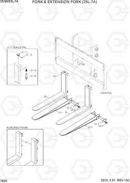 7620 FORK & EXTENSION FORK (25L-7A) 25/30/33L-7A, Hyundai