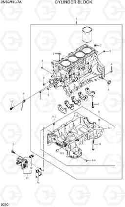 9030 CYLINDER BLOCK 25/30/33L-7A, Hyundai