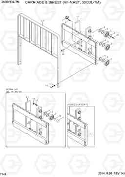 7141 CARRIAGE & B/REST (VF-MAST, 30/33L-7M) 25/30/33L-7M, Hyundai