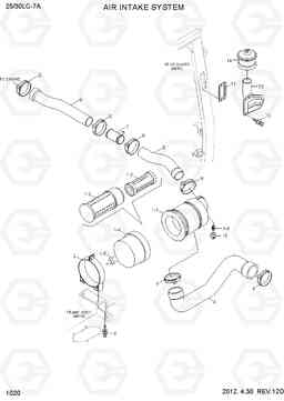 1020 AIR INTAKE SYSTEM 25LC/30LC-7A, Hyundai