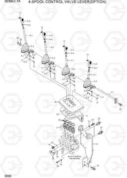 3030 4-SPOOL CONTROL LEVER(OPTION) 25LC/30LC-7A, Hyundai
