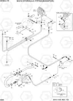 3040 MAIN HYDRAULIC PIPING 25LC/30LC-7A, Hyundai