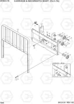 7040 CARRIAGE & BACKREST(V-MAST,25LC-7A) 25LC/30LC-7A, Hyundai