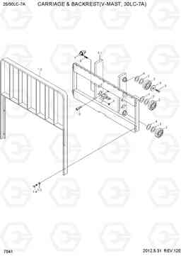 7041 CARRIAGE & BACKREST(V-MAST,30LC-7A) 25LC/30LC-7A, Hyundai