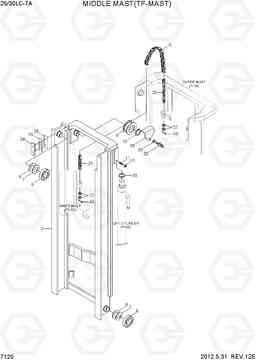 7120 MIDDLE MAST(TF-MAST) 25LC/30LC-7A, Hyundai