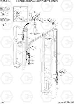7280 3-SPOOL HYDRAULIC PIPING(TS-MAST) 25LC/30LC-7A, Hyundai