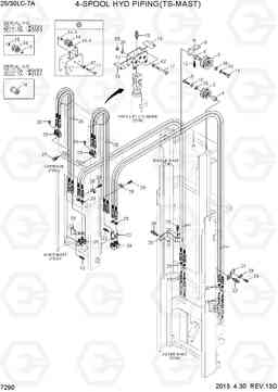 7290 4-SPOOL HYD PIPING(TS-MAST) 25LC/30LC-7A, Hyundai