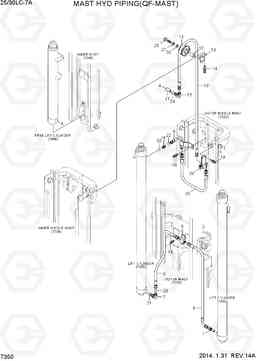 7350 MAST HYD PIPING(QF-MAST) 25LC/30LC-7A, Hyundai
