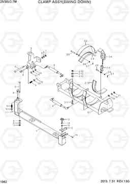 1062 FUEL TANK CLAMP ASSY(SWING DOWN) 25LC/30LC-7M, Hyundai