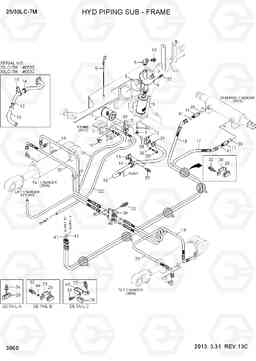 3060 HYD PIPING SUB-FRAME 25LC/30LC-7M, Hyundai