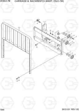 7040 CARRIAGE & BACKREST(V-MAST,25LC-7M) 25LC/30LC-7M, Hyundai