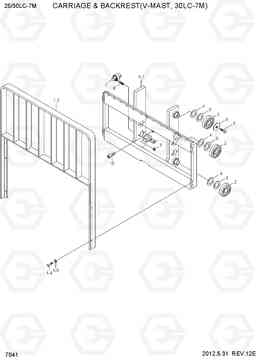 7041 CARRIAGE & BACKREST(V-MAST,30LC-7M) 25LC/30LC-7M, Hyundai
