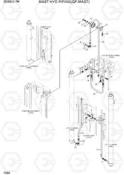 7350 MAST HYD PIPING(QF-MAST) 25LC/30LC-7M, Hyundai