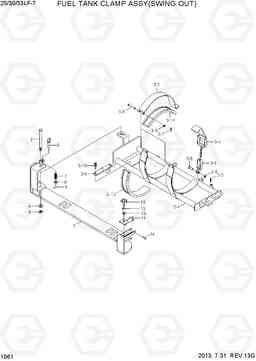 1061 FUEL TANK CLAMP ASSY(SWING OUT) 25/30/33LF-7, Hyundai