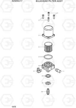 1A70 BULKHEAD FILTER ASSY 25/30/33LF-7, Hyundai