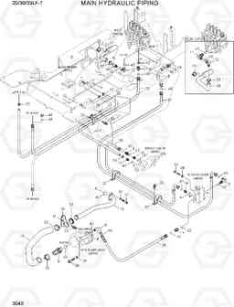 3040 MAIN HYD PIPING 25/30/33LF-7, Hyundai