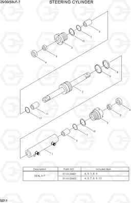 5011 STEERING CYLINDER 25/30/33LF-7, Hyundai