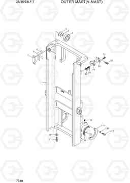 7010 OUTER MAST(V-MAST) 25/30/33LF-7, Hyundai