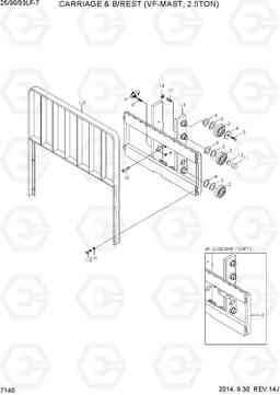 7140 CARRIAGE & B/REST (VF-MAST, 2.5TON) 25/30/33LF-7, Hyundai