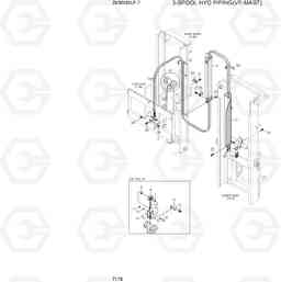 7170 3-SPOOL HYD PIPING (VF-MAST) 25/30/33LF-7, Hyundai