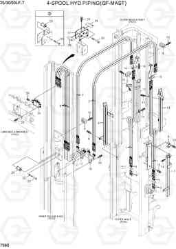 7580 4-SPOOL HYD PIPING (QF-MAST) 25/30/33LF-7, Hyundai