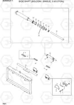 7641 SIDE SHIFT (BOLZONI, SINGLE, 3.0/3.3TON) 25/30/33LF-7, Hyundai
