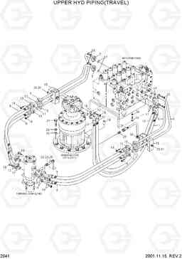 2041 UPPER HYD PIPING(TRAVEL) 33HDLL, Hyundai