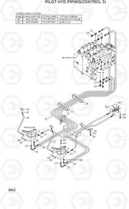 2432 PILOT HYD PIPING(CONTROL 3) 33HDLL, Hyundai